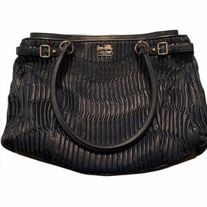 Coach Madison Gathered Leather Lindsey Tote – Navy –‎ Style 21282